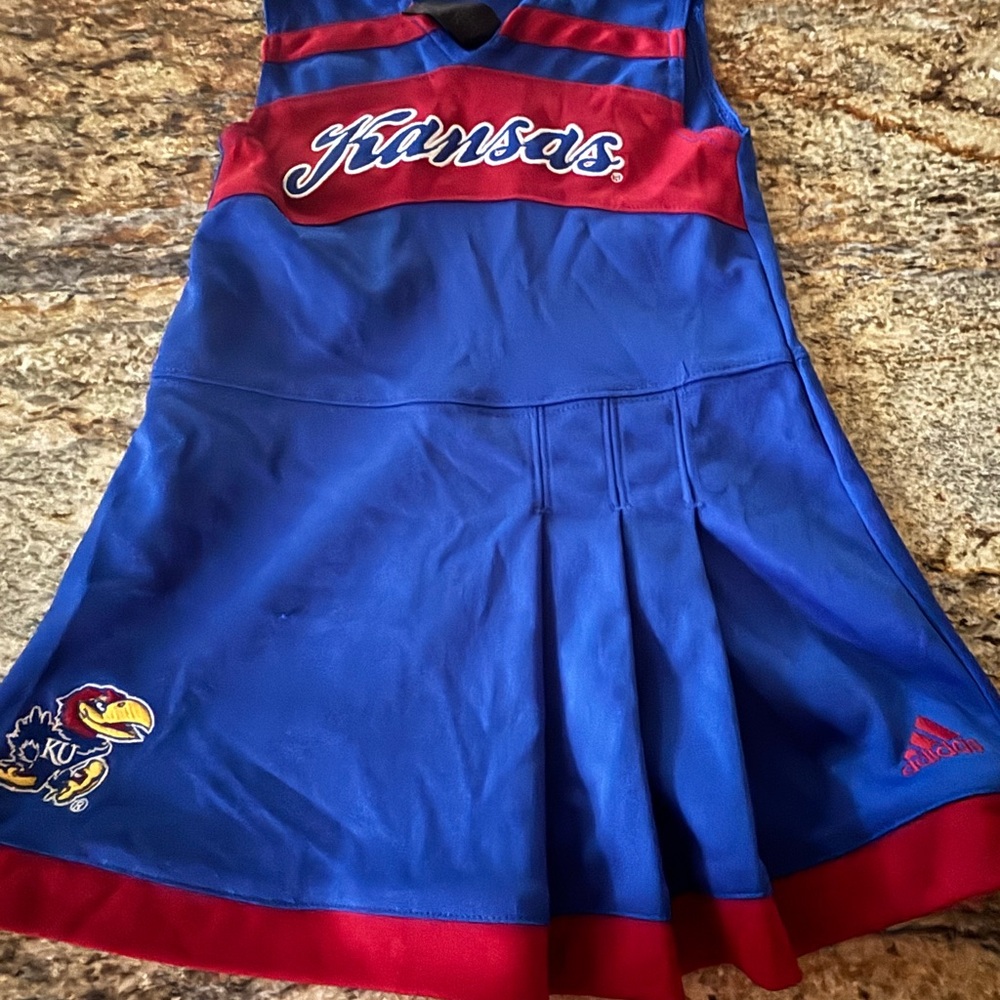 Ku Adidas girls Jayhawk cheer dress- approx 5T.